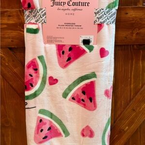Juicy Couture Watermelon Pink Plush Throw Blanket
